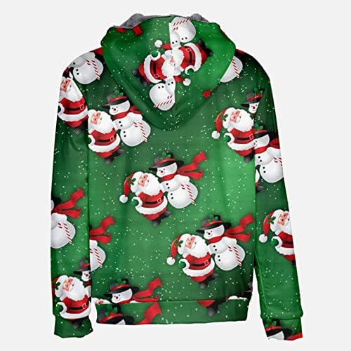Noel Ceketler erkekler için Kış Sıcak Polar Astar Hoodies Mont Artı Boyutu Rahat Kapüşonlu Sweatshirt Dış Giyim Tops