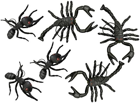 6 Siyah Cadılar Bayramı Asılı Böcek Seti! Akrepler ve Karıncalar! Ürpertici Crawly Bugs Cadılar Bayramı Süslemeleri