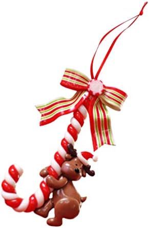Veemoon yılbaşı dekoru Yılbaşı Ağacı Süsleme Noel Baba Kardan Adam baston şeker Reçine Holding baston şeker İlmek
